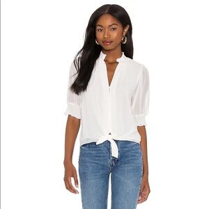 REVOLVE 1. State Gauze Chiffon Blouse in Soft Cream Ecru